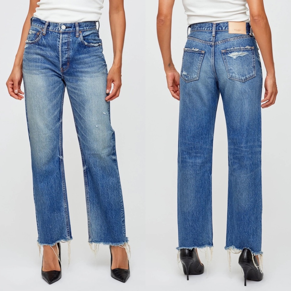 NWT Moussy Ridgecrest Wide Straight Jean in Blue